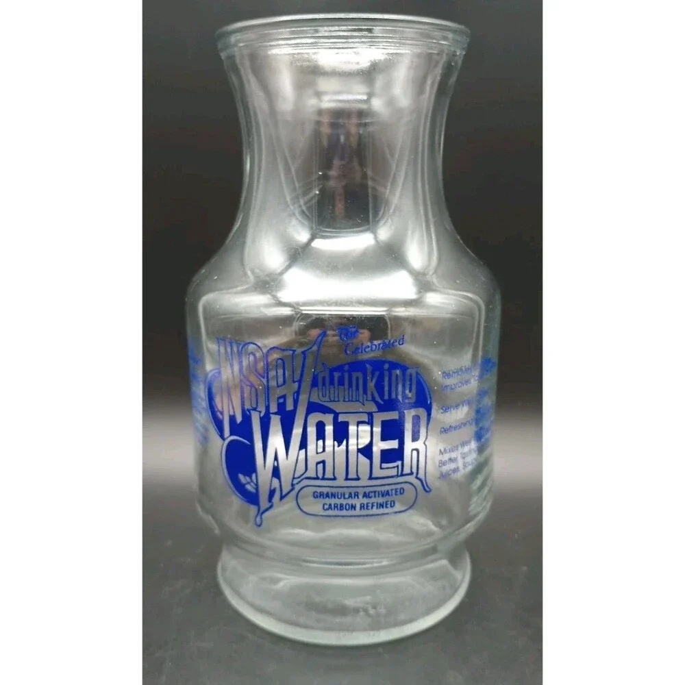 Vtg Libbey NSA Drinking Water Glass Carafe Granular Charcoal